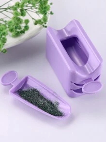 1 pezzo Contenitore di polvere per glitter per unghie riciclabile bianco rosa viola, sistema di immersione, collezionista di polvere, contenitore per paillette, strumenti e accessori per decorazione unghie per conservazione e organizzazione per salone organizzatori, porta trucchi, contenitore trucchi, organizer scrivania, astuccio trucchi