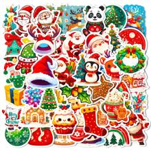 50入組聖誕老人防水DIY創意貼紙，適用於筆記型電腦、桌上型電腦、手機、平板電腦、吉他、桌面、杯子、旅行、摩托車、汽車等配件上貼 - 彩色 - 查看 1