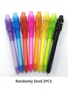 1pc/2pcs/4pcs/8pcs Invisible Fluorescent Pen, Students Marker Glow In The Dark Invisible Pen, LED Light Magic Toy Multi-Function Pen, Ultraviolet Disappearing Invisible Pen - Random Color - View 9