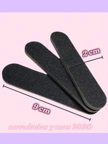 50 Piezas Lima Pulidor Para Uñas Uso Rudo Negra Grano 180 - Negro - Ver 3