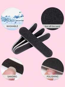 50 Piezas Lima Pulidor Para Uñas Uso Rudo Negra Grano 180 - Negro - Ver 4