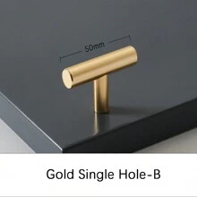 1 pezzo Maniglia per porte di armadi in lega di alluminio / Tiratore per cassetti di guardaroba, stile nordico moderno e semplice, dorato/nero