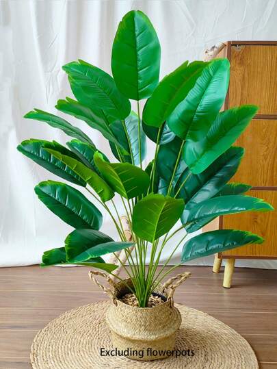 1pc Artificial Plants Large Tropical Palm Tree Fake Banana Plants Leaves Real Touch Plastic Monstera Simulated Plant For Home Garden Decoration Gifts Birthday Graduation