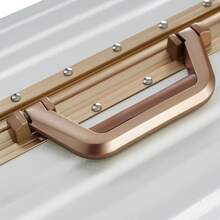 1pc 24in Aluminum Frame Luggage With USB Port, Vacation Carry-On Suitcase With Spinner Wheels And TSA Lock, Travel Trolley Case For Short Business Trips, Beach Holidays - White - View 4