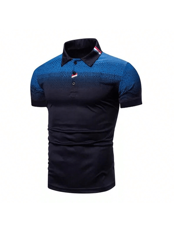 Hombre letras estampado cuello redondo manga corta casual fit camiseta Hombre primavera verano, cambio de color, manga corta, casual, camisa de Polo de trabajo, regalo para novio, marido, familia, transpirable, moda y casual, versátil para todos los días.