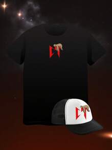 Set Playera y gorra Ct corrido tumbado fernte medio y atras natanael pp junior h mpda paquete - Negro - Ver 5