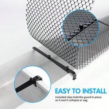 1-Pack Plastic Gutter Guard Mesh Roll 15cm X 300cm Rain Gutter Long Gutter Leaf Guards Leaf Guard-Stop Clogged Gutters-With 10 Clip Fixed Hooks.DIY Gutter Protection Prevent Gutter Drain Downspout Clogging - Black - View 5