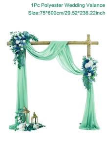 1 pièce Tissu de mousseline de soie vert multifonction DIY, décoration d'arrière-plan pour anniversaire, mariage, Noël 2025, Nouvel An, décoration de clôture d'escalier et d'extérieur, décoration de dossier de chaise, arche de mariage de 118 pouces, décorations de cérémonie et de réception de mariage en tissu transparent, décorations de drapé, Noël