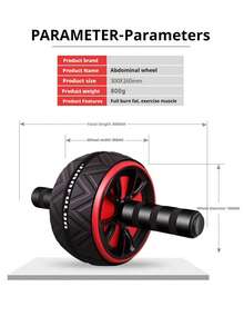 1入組腹部輪腹肌訓練器，男女通用靜音家用運動器材，減肥健身工具 - 黑與白 - 查看 10
