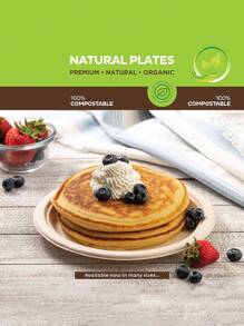 10/25/125pcs, Diameter 25.8cm, 10 Inch Microwave Sugarcane Pulp Party Paper Tray, Natural Color Non Bleached Compostable Paper Tray,Suitable For Picnics, Parties Daily Gatherings, Showers Dinners Various Gatherings Paper Tray - Multicolor - View 5