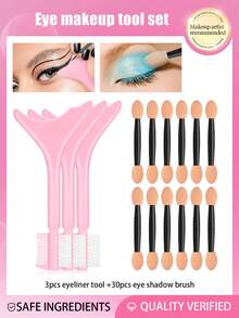 403入組多功能眼妝工具，眉刀，矽膠眼線輔助工具，睫毛刷，眼線刷，眼影刷，眼線輔助工具配有睫毛刷和眉毛梳，睫毛化妝工具套裝，新手化妝的理想選擇，可重複使用的矽膠眼線工具，適用於眼睛/睫毛/眉毛/唇部，女性化妝配件。 - 彩色 - 查看 64