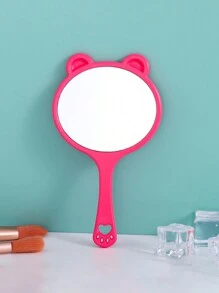 1 pezzo Specchio da trucco portatile creativo con maniglia a forma di orso e gatto, specchio regalo portatile stile coreano per ragazze per il dormitorio degli studenti specchio trucco, specchietti - Multicolore - Visualizzare 15