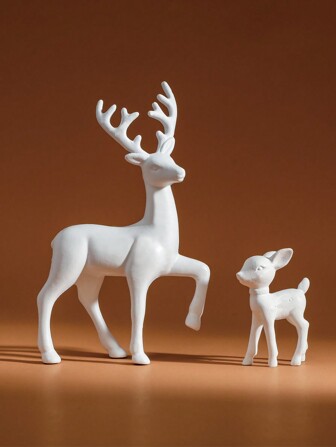2pcs/Set Room Decorations, A Lovely Deer Mother Sculpture And A Cute Miniature Sculpture For Home Decoration, Golden Best Gifts Birthday Christmas Decorations Christmas Winter Christmas Decorations Home Christmas Gifts Christmas Decor