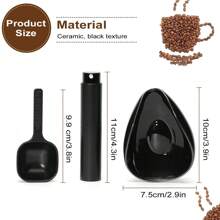Ensemble de tasse de dosage de grains de café et de bouteille de pulvérisation, récipient de dosage en céramique/plateau de mesure à dose unique pour café ou thé, plateau de dosage de café en céramique avec vaporisateur à café expresso et cuillère, réduit l'électricité statique du café, accessoires à café expresso pour bar à café, retour à l'école