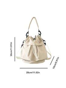 Túi xô dây rút mới, Túi đeo vai bằng vải nylon chống nước thích hợp, Túi thể thao cầm tay cá nhân hóa sức chứa lớn, Túi đeo chéo vai chống thấm nước và nhẹ, Túi xách nữ đơn giản, thời trang và giản dị - màu đen - Xem 9