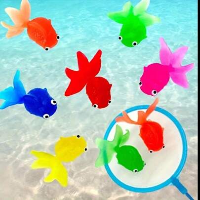 15 Pcs Of Floating Simulation Soft Rubber Goldfish Pool Float, Used For Indoor And Outdoor Water Games, Summer Party Decorations And Supplies, No Battery Required, Beach Essentials, Beach Accessories
