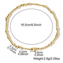 3pcs Set Fashionable Luxurious 2/3mm Mixed Electroplated 18K Copper Bead Bracelet, Waterproof, Suitable For Women Stacking, Anniversary, Couple, Best Friend Gifts - Multicolor - View 5