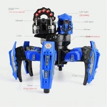 Đồ chơi robot 6 chân điều khiển từ xa có thể sạc lại, bắn tên lửa và đĩa bay, robot chiến đấu theo chủ đề nhện với vũ khí kép, quà tặng Giáng sinh - Nhiều màu - Xem 6