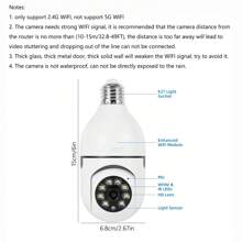 1080P無線安全攝像頭，無線燈泡攝像頭，室內外WIFI攝像頭，E27 AI智能PTZ IP攝像頭，SD/雲端存儲，網絡攝像頭，家庭監控，雙向語音，運動檢測警報推送夜視 - 白色 - 查看 10