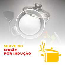 Panela Caçarola de Ferro Fundido N22 com Tampa de Vidro Capacidade 3L Forno e Fogão MTA 8341