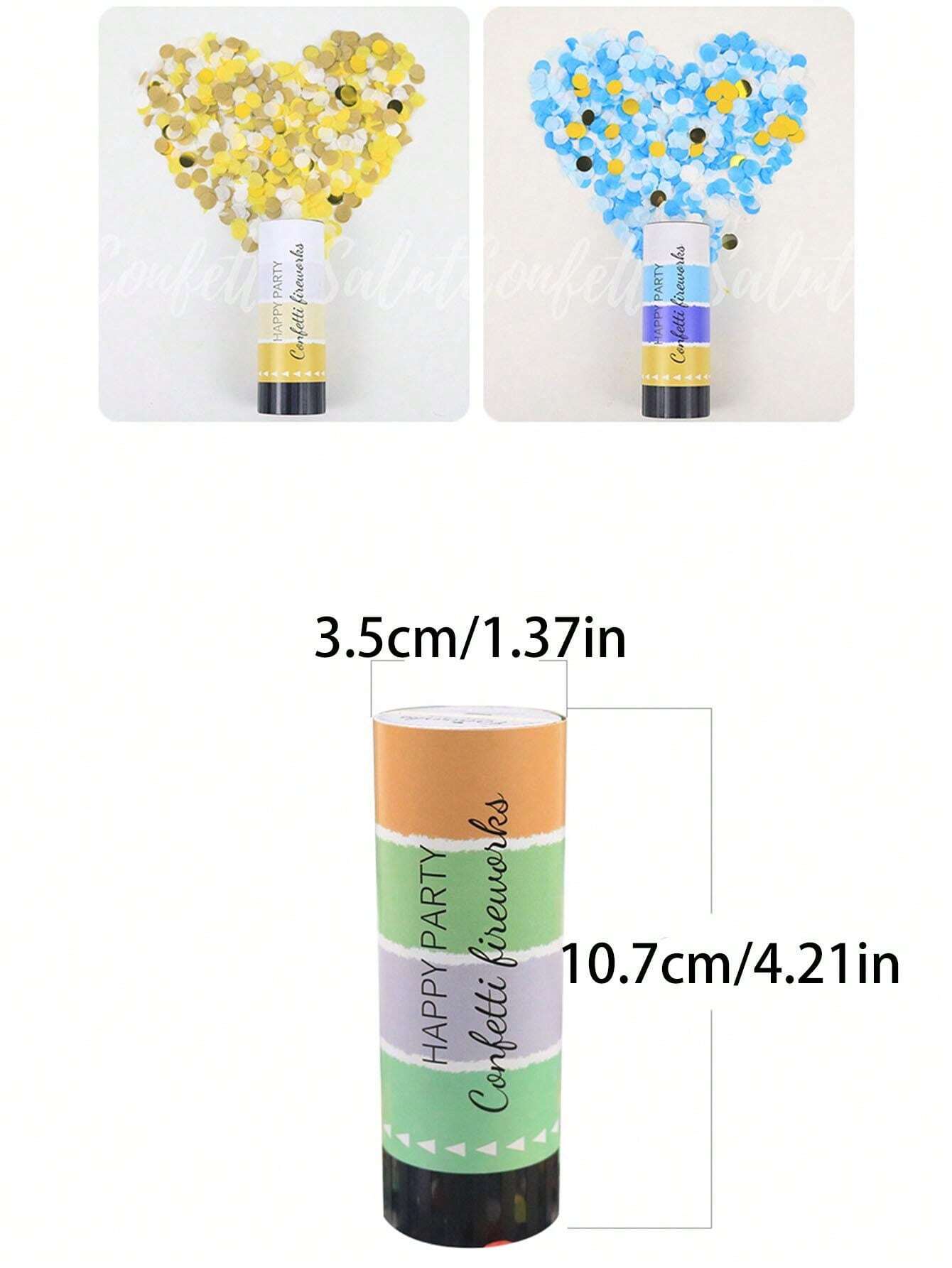 8 Konfetti-Popper Für Partys – Federbetrieben, 10,9 Cm Lang, Für Hochzeit, Geburtstag & Feiern, Inkl. Konfetti