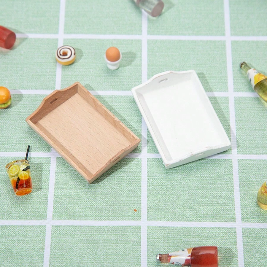 1:12 Puppenhaus Miniatur Möbel Küche Micro Szene Obstplatte Teller Teeschale Unfertige Platte, geeignet für Puppenhaus, Micro Welt, Rollenspiel, Geschenk, Geburtstagsgeschenk, Weihnachtsgeschenk, Holz Miniatur Möbel, Wohnzimmer Küche - Verschiedenfarbig - Übersicht 1