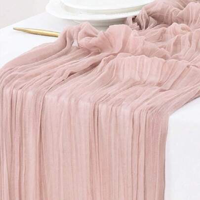 1条波西米亚风薄纱桌旗，适用于婴儿派对、婚礼、复活节、夏季餐桌装饰、宝宝派对、家居装饰、礼品