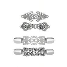 4pcs Vintage Sweater Clip, Shawl Clip, Dress Clip, Shirt Clip, Retro Cardigan Collar Chain Brooch Set Valentine's Day Valentines