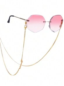 Personalized Custom Name Glasses 06 Magic Chain Chain Mask Men's And Women's Stainless Steel Glasses With Sunglasses Rope Custom Name Glasses Chain Lanyard Jewelry - Gold - View 5