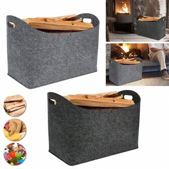 LILIIN 2 stycken Filtvedspåse Filtpåsar Ljusgrå/Mörkgrå Multifunktionell förvaringsväska Vikbar vedkorg Leksaksväska Eldstadsväska Träkorgar för reseförvaringsväska,Sminkväska,Kosmetikväska,Semesterorganisatör,Sminkväska med stor kapacitet, För läppstift, borste , Hudvård, Mobiltelefon, Mynt, Små föremål, För Hem, Present, Semester Och Festival Halloween Jul Multifunktionell användning