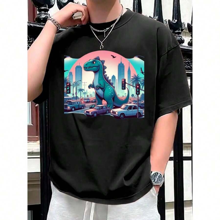 Men T-Shirts - 黑色 - 查看 1