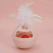 Interactive Cat Toy Ball With Bell, Feather And Weighted Bottom, Pet Toy - Multicolor - View 3