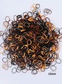 1000 Mini elásticos de borracha para cabelo macios para tranças infantis (cor elegante, 1,5 cm) - Multicolorido - Visão 3