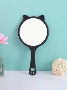 1 pezzo Specchio da trucco portatile creativo con maniglia a forma di orso e gatto, specchio regalo portatile stile coreano per ragazze per il dormitorio degli studenti specchio trucco, specchietti - Multicolore - Visualizzare 16