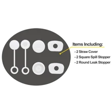 6 件/12 件防溢吸管盖套装，适用于 40 盎司和 30 盎司杯子，包括吸管盖、固定防漏塞和盖子防溢盖 - 透明白 - 查看 5