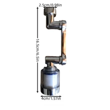 機械臂通用防濺飛龍頭延伸器附濾網，旋轉式噴嘴，適用於浴室 - 銀色 - 查看 7