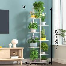 3/4/6/7/8 warstw Żelazny uchwyt Świecący stojak na rośliny do przechowywania kwiatów Półka na doniczki Organizer Dekoracja domu i ogrodu - Wielokolorowe - Zobacz 11