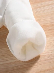 Young Girl Funny Print Warm Lined Sportswear And Flared Pants Set