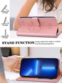 GLANDOTU PU Leather Plain Embossed Mobile Phone Case With Card Slot Wallet Design Suitable For Multiple Mobile Phone Brands And Models Waterproof Shockproof Anti-Fall Scratch Resistant Full Cover