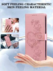 GLANDOTU PU Leather Plain Embossed Mobile Phone Case With Card Slot Wallet Design Suitable For Multiple Mobile Phone Brands And Models Waterproof Shockproof Anti-Fall Scratch Resistant Full Cover
