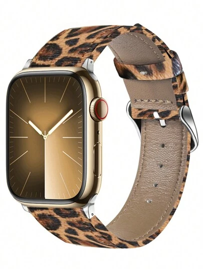 1pc Leopard Print Leather Watch Band Compatible With Apple Watch 44mm 45mm 49mm 38mm 40mm 42mm 41mm, Luxury Fashion Wristband For Women, Compatible With Apple Watch Series 9 8 7 6 5 4 3 SE Ultra 2, Valentine's Day Gift