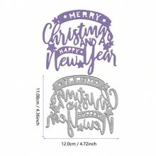 Corte de Metal DIY para Álbum de Recortes de Natal, Halloween, Aniversário, Decoração de Cartão 3D com Texto de Saudações 2024 Novo