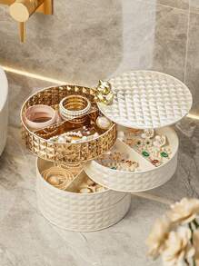 1pc Jewelry Cosmetic Fruit Tray Storage Box For Home, Student Dormitory Rotating Jewelry Organizer Rack Jewelry Case - Multicolor - View 7