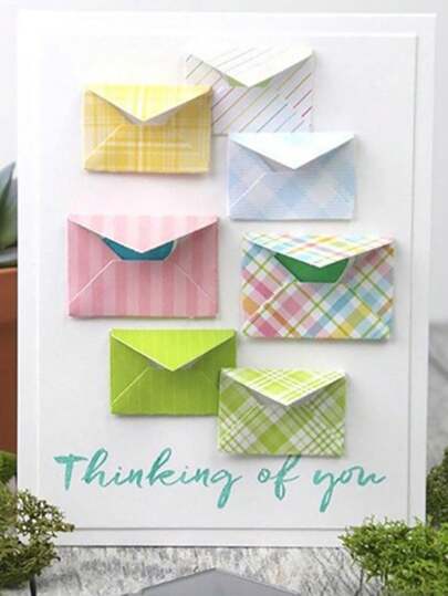 1入組信封圖案DIY剪切模具，日記和剪貼簿輔助工具