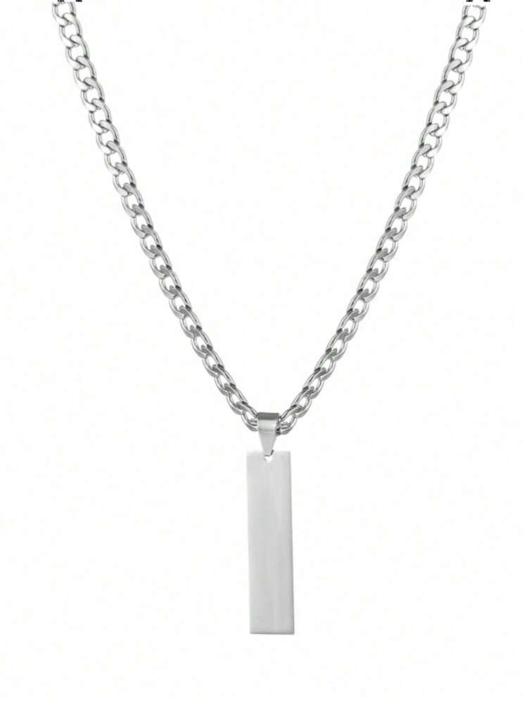 Custom Engraved Necklaces And Bracelets, Men's Stainless Steel 10mm Tank Chain Bracelets, Personalized Women's Military Emblem Pendants, Custom Name, Date, And Anniversary Sets, Jewelry, Holiday Gifts, For Family And Friends, Fun Secret Santa Gifts. - Silver - View 4