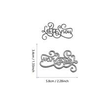 Corte de Metal DIY para Álbum de Recortes de Natal, Halloween, Aniversário, Decoração de Cartão 3D com Texto de Saudações 2024 Novo