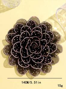 14 厘米夸张奢华多层 3D 面料大花胸针，带水钻，完美适合正式场合情人节情人节礼服配饰别针用于衣服包饰学校办公室配饰衬衫夹克珠宝圣诞节万圣节衣服别针有趣可爱的教师礼物 - 彩色 - 查看 12