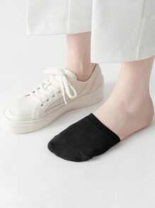 Plusieurs paires de chaussettes femme de couleur unie avec demi-paume, chaussettes invisibles souples, confortables et résistantes aux odeurs avec silicone antidérapant, convenant aux talons hauts, mocassins et tous types de chaussures, rentrée scolaire