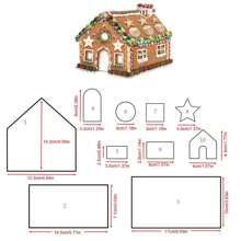 10pcs, Gingerbread House Kit For Restaurant, 3D Stainless Steel Cookie Mold Cutters Set For Christmas Halloween Holiday Thanksgiving Festival, Gingerbread House DIY Kit Baking Pastry For Restaurant/Food Truck/Bakery - Silver - View 2