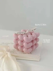 1pc Handmade Cubic Heart-Shaped Aromatherapy Candle Gift For Him, A Romantic And Unique Father's Day Gift For His Husband, A Valentine's Day Anniversary Birthday Gift For His Husband, A Novel Lavender Scented Soy Candle Valentine Day Gifts Graduation